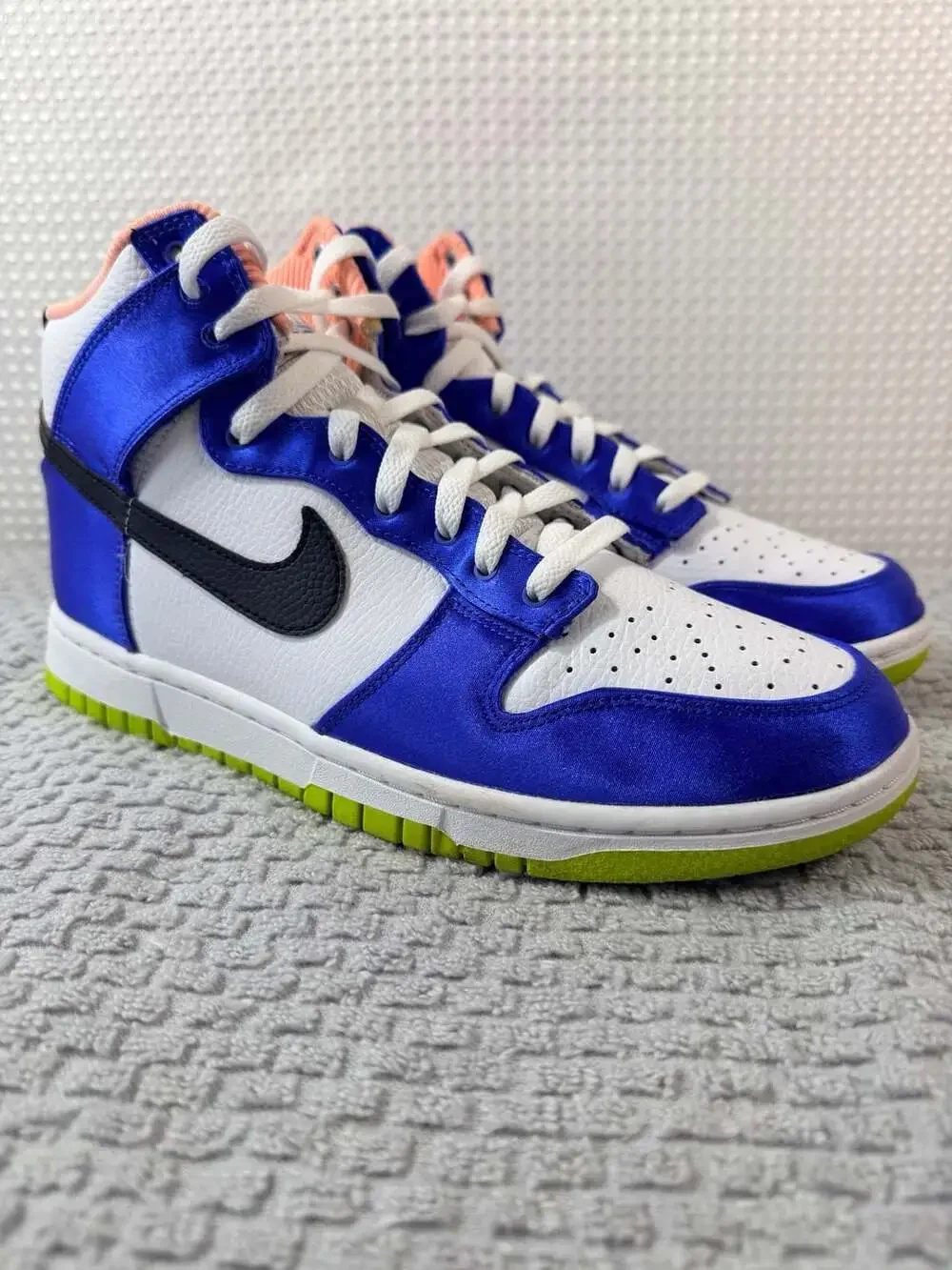 Nike Women's Dunk High 'Blue Satin' Racer Blue/White-Black-Atom Green